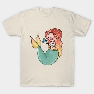 Mermaid with her fish friend T-Shirt